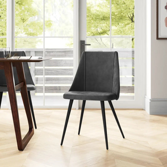 Minimalist Design Grey Velvet Dining Chair