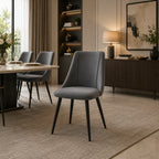Minimalist Design Grey Velvet Dining Chair
