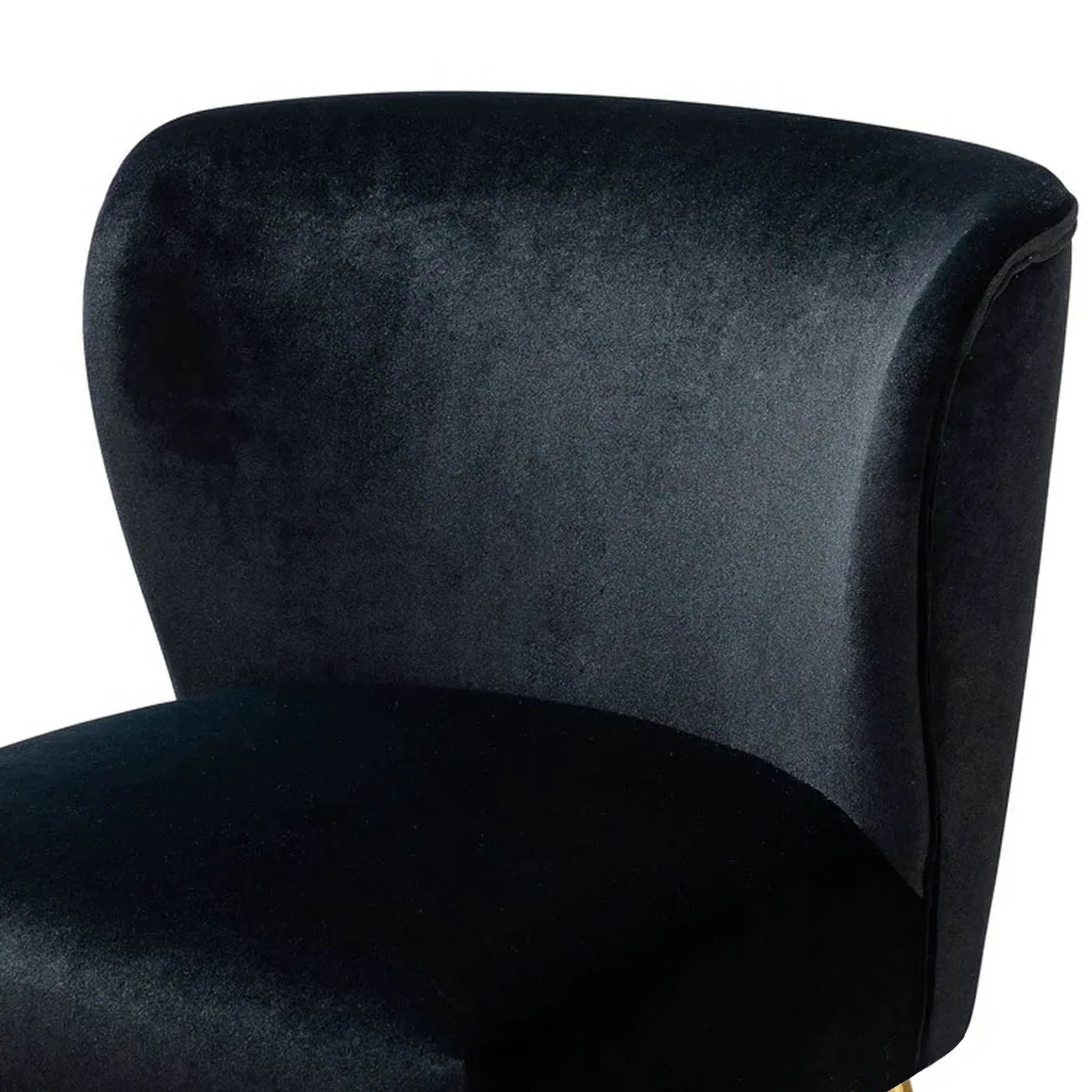 Minimalist Design Jet Black Velvet Lounge Chairs Set Of 2