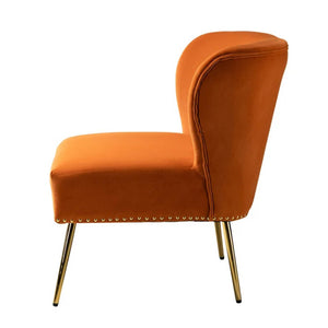  Orange Velvet Lounge Chairs Set Of 2