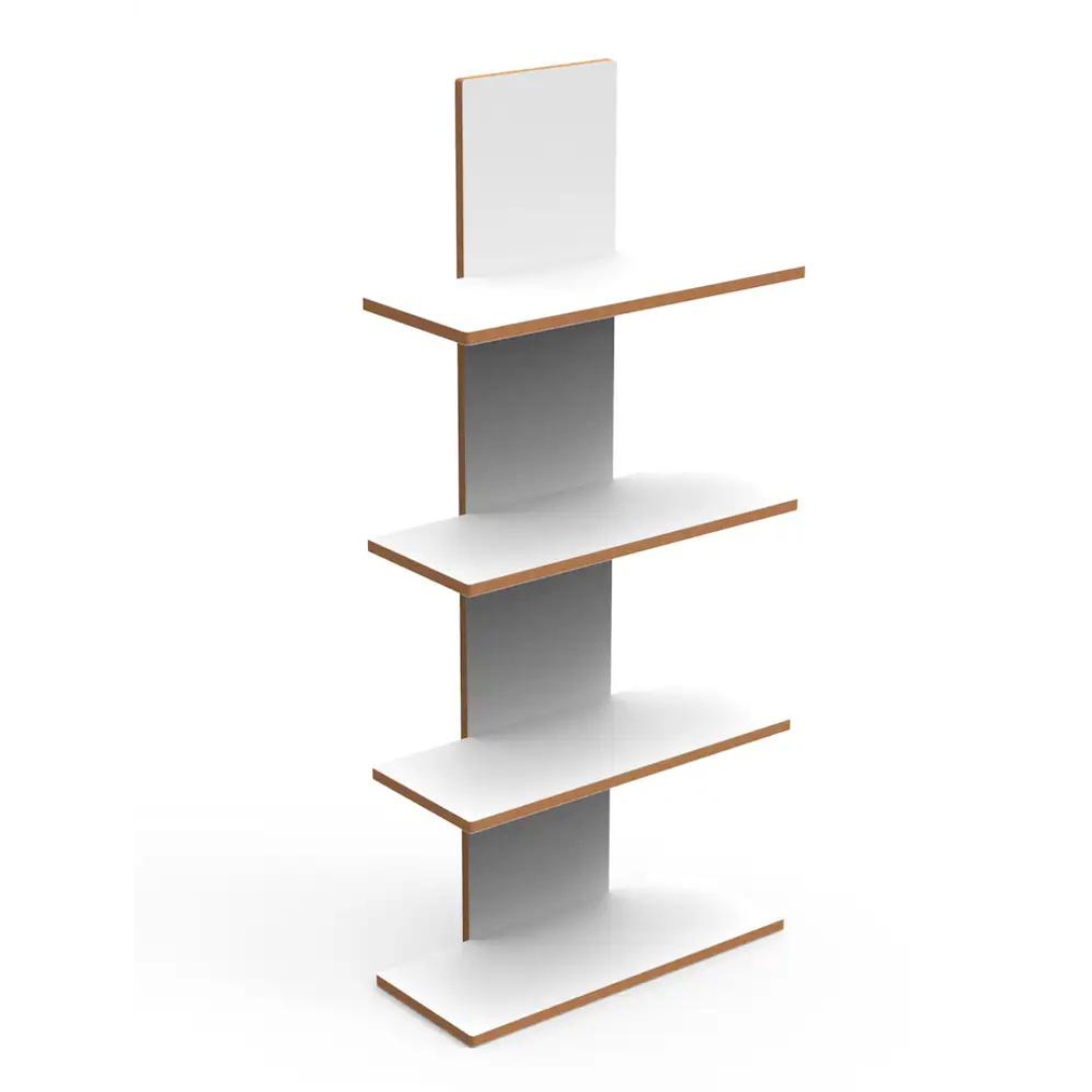 Minimalist Design Wooden Wall Shelf with White Finish