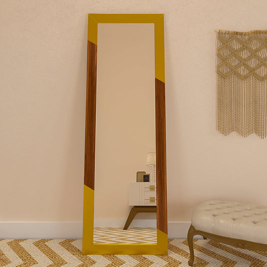 Minimalist Floor Mirror with Golden Edge