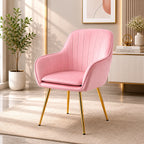 Minimalist High Tufted Back Luxury Baby Pink Sofa Lounge Chair
