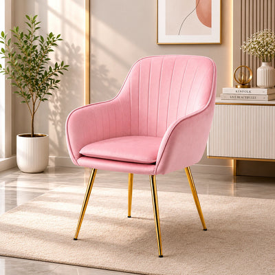 Minimalist High Tufted Back Luxury Baby Pink Sofa Lounge Chair