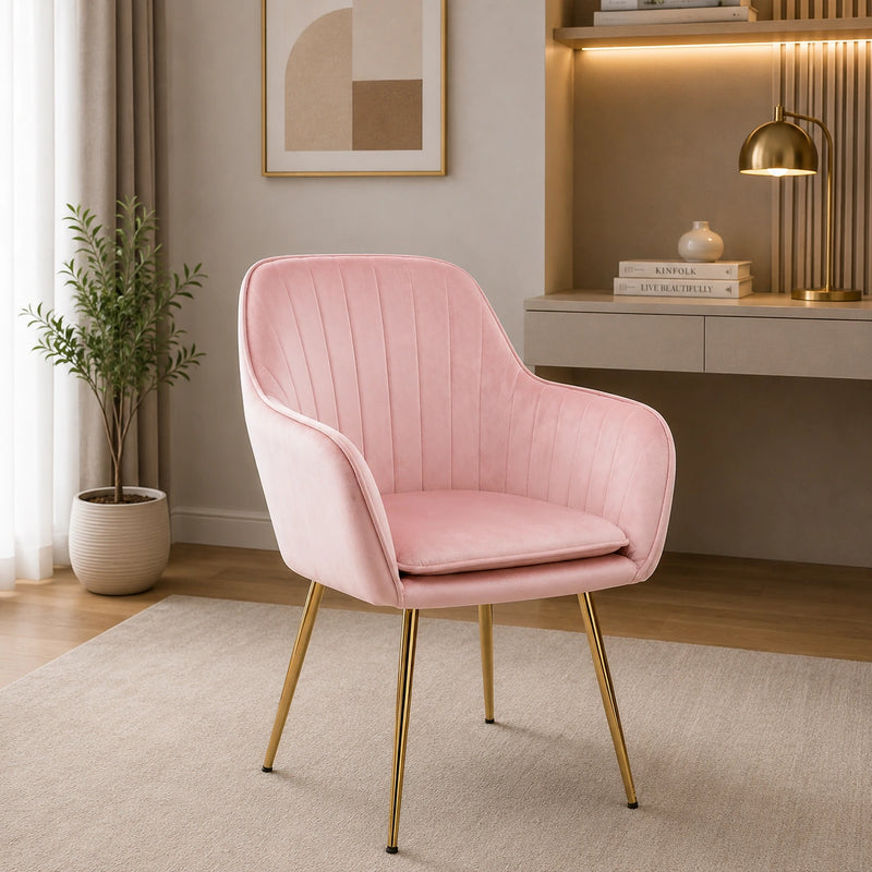 Minimalist High Tufted Back Luxury Baby Pink Sofa Lounge Chair