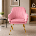 Minimalist High Tufted Back Luxury Baby Pink Sofa Lounge Chair