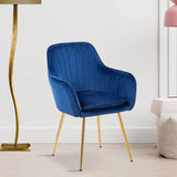 Minimalist High Tufted Back Luxury Blue Sofa Lounge Chair