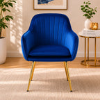 Minimalist High Tufted Back Luxury Blue Sofa Lounge Chair
