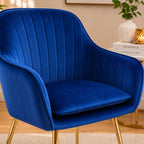 Minimalist High Tufted Back Luxury Blue Sofa Lounge Chair