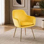 Minimalist High Tufted Back Luxury Yellow Sofa Lounge Chair