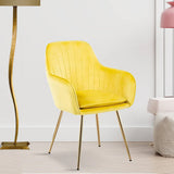 Minimalist High Tufted Back Luxury Yellow Sofa Lounge Chair