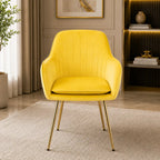 Minimalist High Tufted Back Luxury Yellow Sofa Lounge Chair