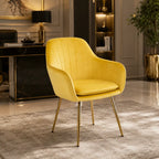 Minimalist High Tufted Back Luxury Yellow Sofa Lounge Chair