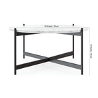 Minimalist Matte Finish Black Metal Centre Table In Criss Cross Design