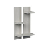 Shaped Wooden Wall Shelves with White Finish