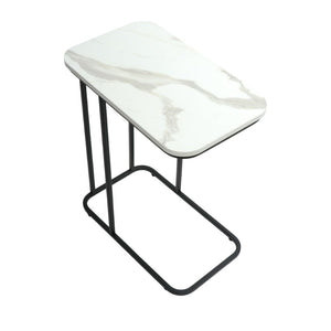 Minimalist Stylish Artistic Designer Side Table with Black Metal Finish