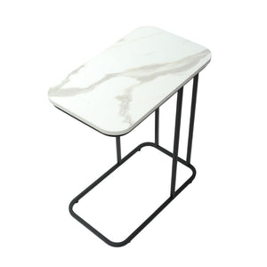 Minimalist Stylish Artistic Designer Side Table with Black Metal Finish