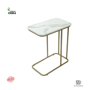 Minimalist Stylish Artistic Designer Side Table with Golden Metal Finish