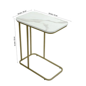 Minimalist Stylish Artistic Designer Side Table with Golden Metal Finish