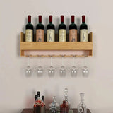 Design Backlit Wall Mounted Mini Bar Shelf in Light Oak Finish
