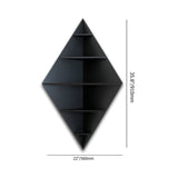 Modern Decorative Diamond Shaped Corner Shelves with Black Finish