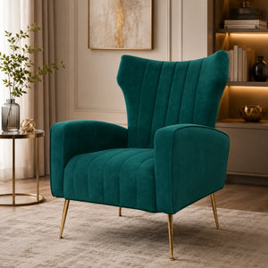 Modern Dense Foam Comfortable Luxurious Green Sofa Lounge Chair