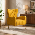Modern Dense Foam Comfortable Luxurious Yellow Sofa Lounge Chair