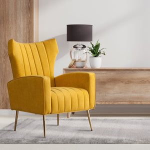 Comfortable Luxurious Yellow Sofa Lounge Chair