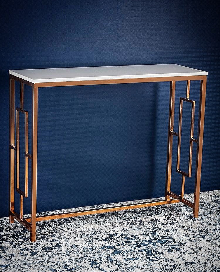  Design Console Table with Copper Metal Finish