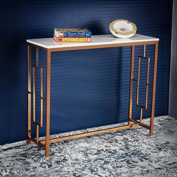 Modern Design Console Table with Copper Metal Finish