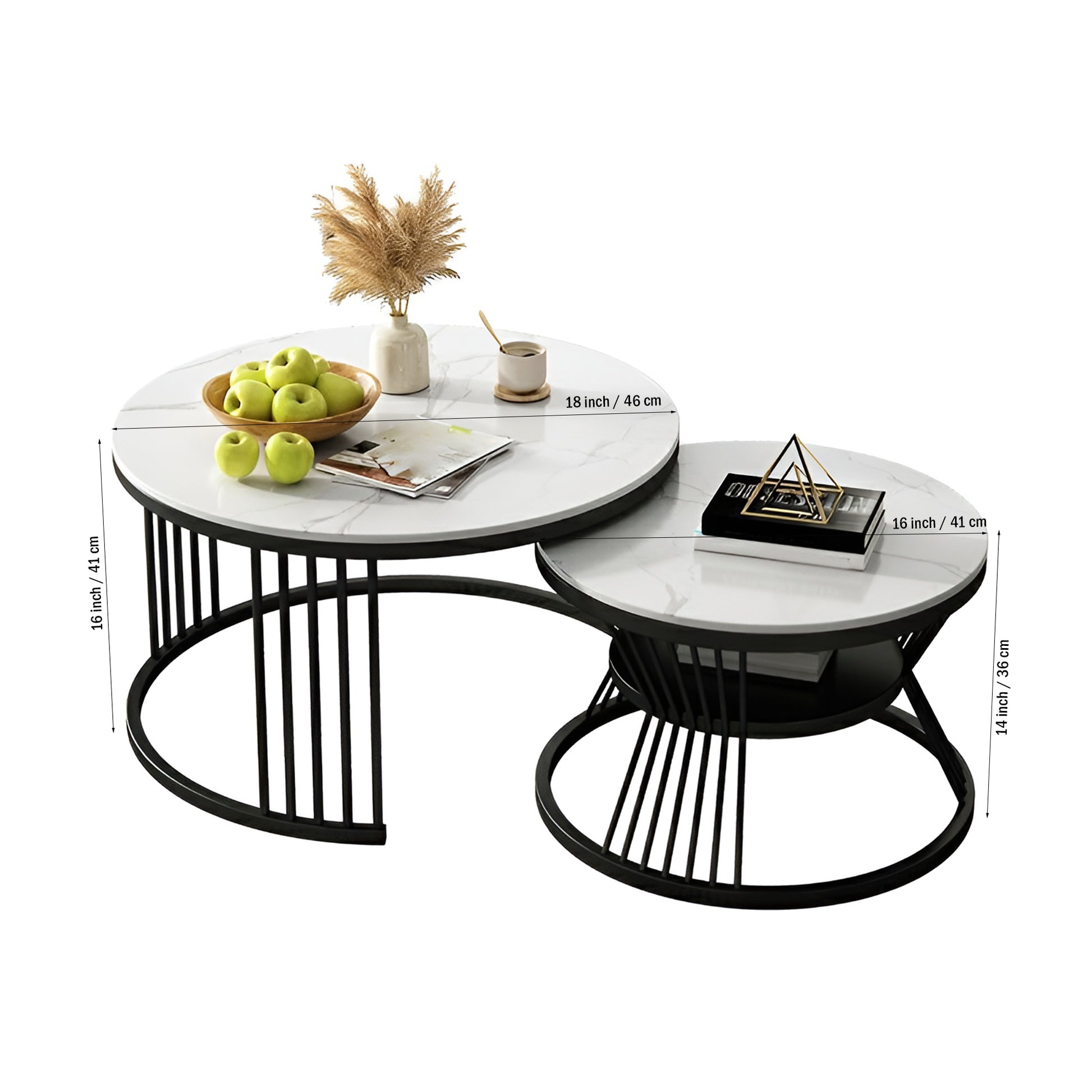 Modern Designer Multipurpose Coffee Table with Black Metal Finish