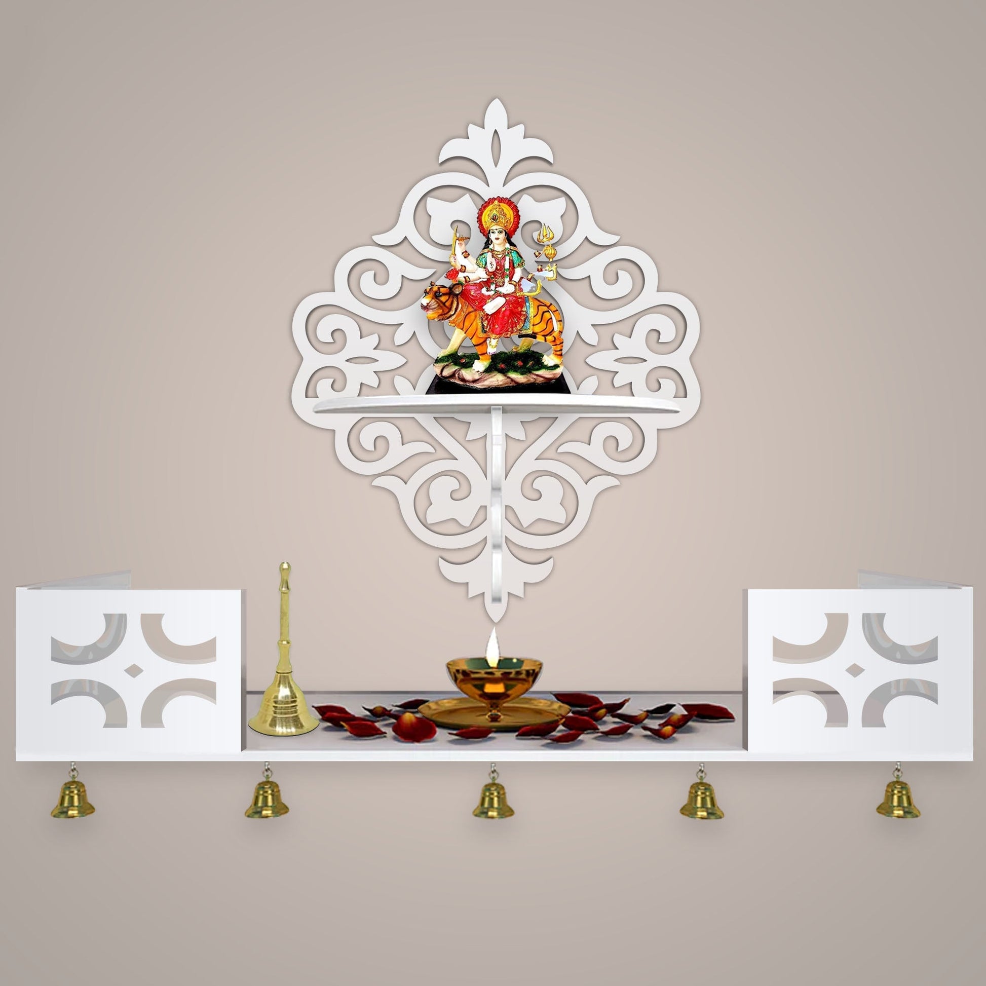 Pooja Mandir Design with Shelf