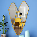 Shape Vanity Mirrors Set of 3 with Golden Finish Frame