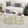 Modern Faux Marble Attractive Design Rounded Coffee Table