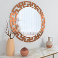 Design Copper Finish Circular Vanity Mirror