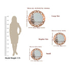 Geometric Design Copper Finish Circular Vanity Mirror