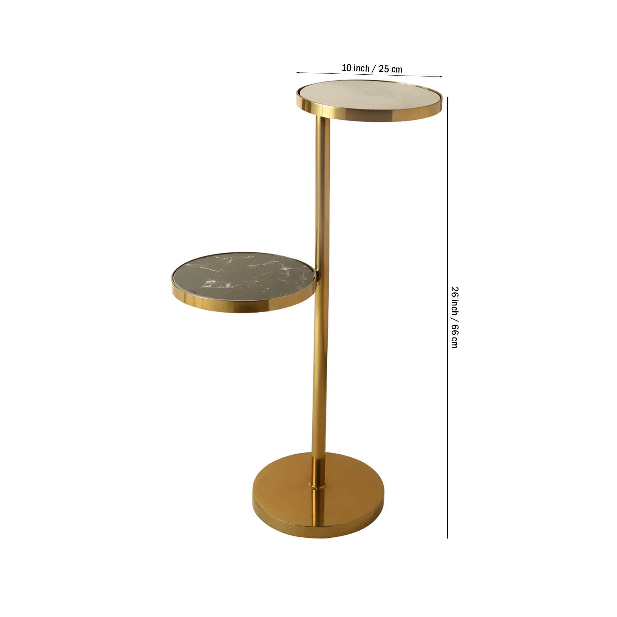 Modern Golden Round Shape Iron Stand Drink Table