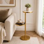 Modern Golden Round Shape Iron Stand Drink Table