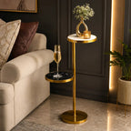Modern Golden Round Shape Iron Stand Drink Table
