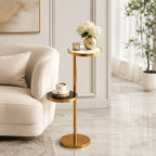 Modern Golden Round Shape Iron Stand Drink Table