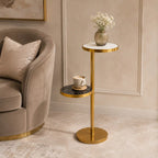 Modern Golden Round Shape Iron Stand Drink Table