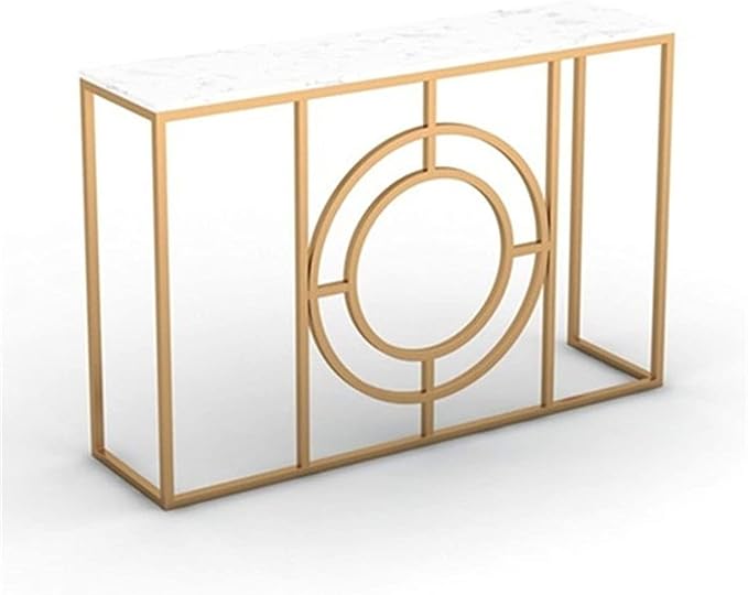 Modern Minimalist White Marble Gold Console Table