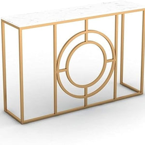 Modern Minimalist White Marble Gold Console Table