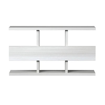 Multipurpose Stand Rectangular Shaped Wooden Wall Shelves with White Finish