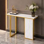 Modern Opulence White Marble Gold Console Table