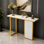 Modern Opulence White Marble Gold Console Table