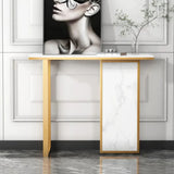 Modern Opulence White Marble Gold Console Table
