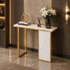 Modern Opulence White Marble Gold Console Table
