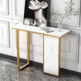 Modern Opulence White Marble Gold Console Table