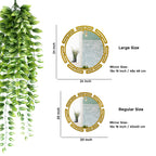  Designer Wooden Wall Mirror With Gold Texture
